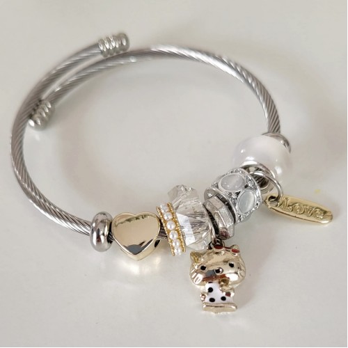 Hello Kitty Çelik Charm Pandora Bileklik