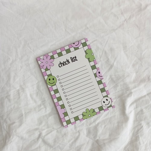 Smile Damalı To Do List Notepad