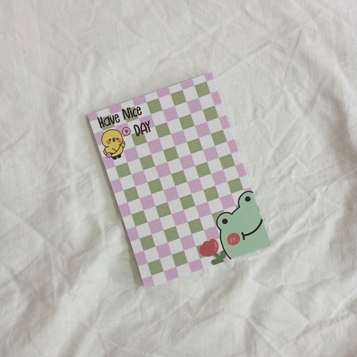 Frog Damalı To Do List Notepad