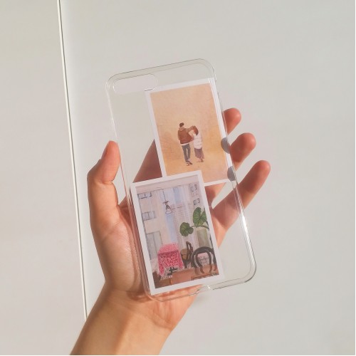 Şeffaf Telefon Kılıfı + 3'lü Telefon Arkası Aesthetic Fotokart Seti (Iphone - Samsung - Xiaomi)