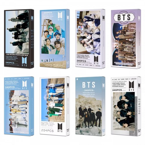 BTS 204 Parça Klip QR Kodlu Kartpostal 30 adet + Fotokart Seti 30 adet + 144 Sticker Set Çeşitleri